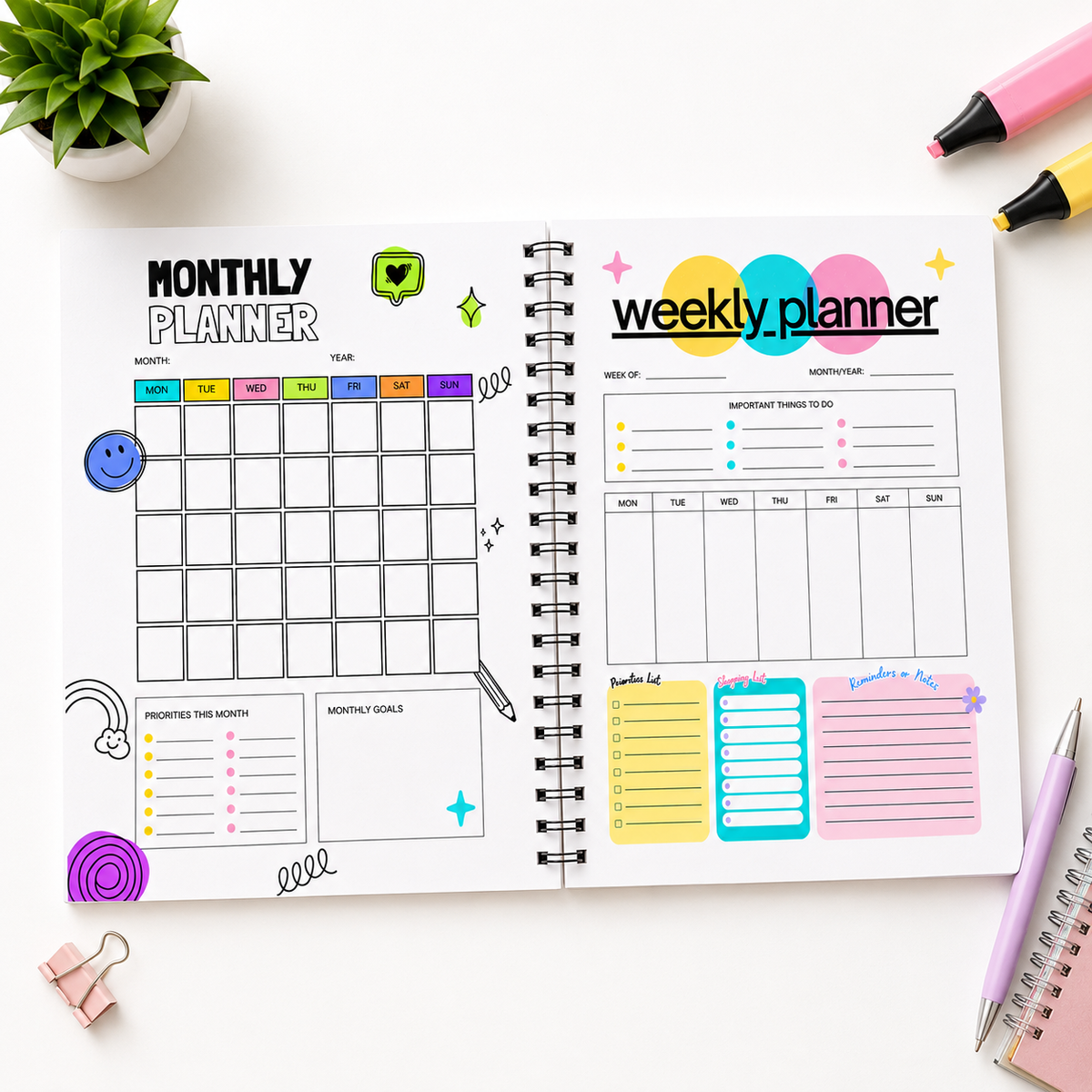 Kids Daily Planner (Spiral Binding Edition)