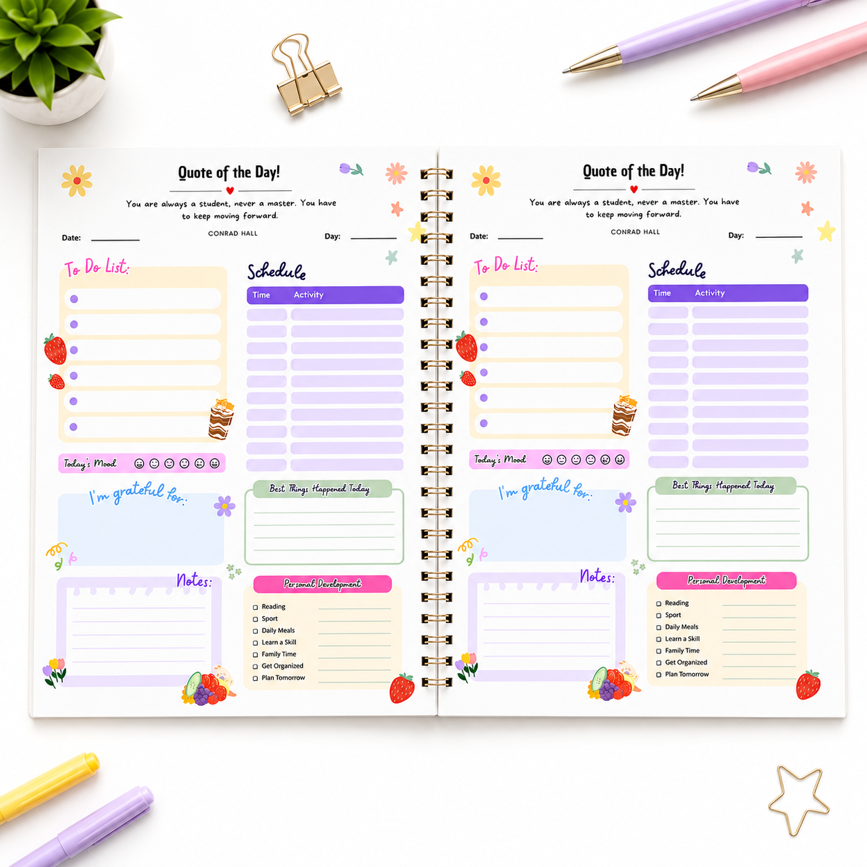 Kids Daily Planner (Spiral Binding Edition)